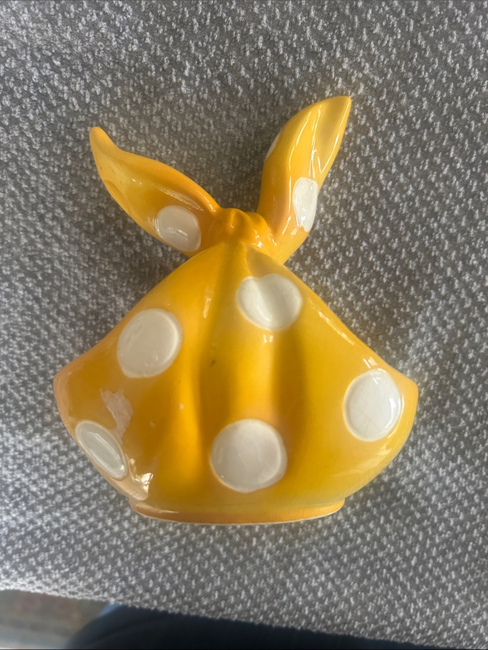 Goebel Yellow and White Polka candy dish or planter